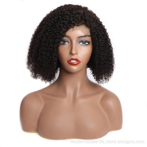 Wholesale Cheap Short Bob Style Wig Kinky Curly Lace Front Human Hair Wigs Virgin Cuticle Aligned Hair Wigs For Black Woman